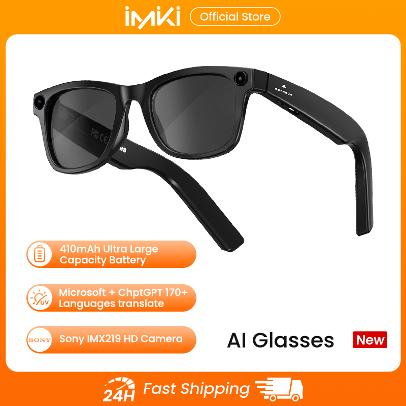 Smart Glasses Lens - IMIKI KI-Smart-Brille mit 4K 800W Kamera,